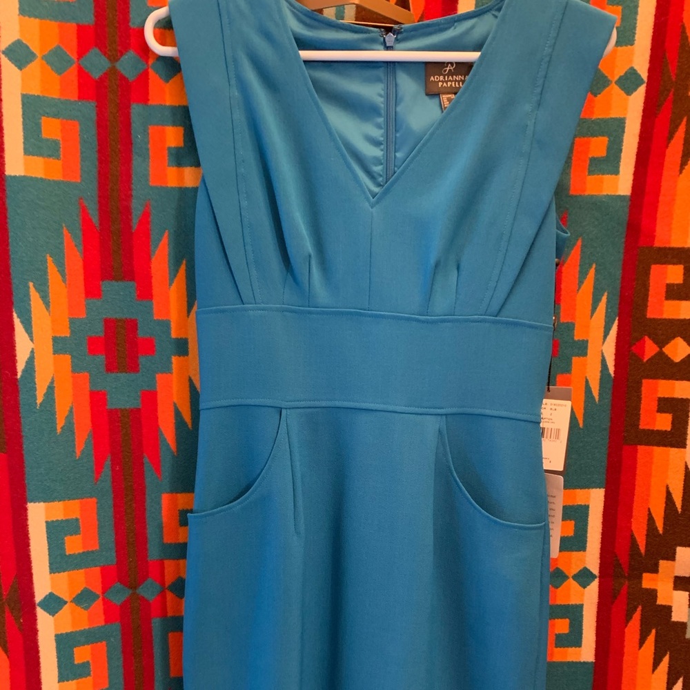 Adrianna Papell Blue Sheath Dress Size 2